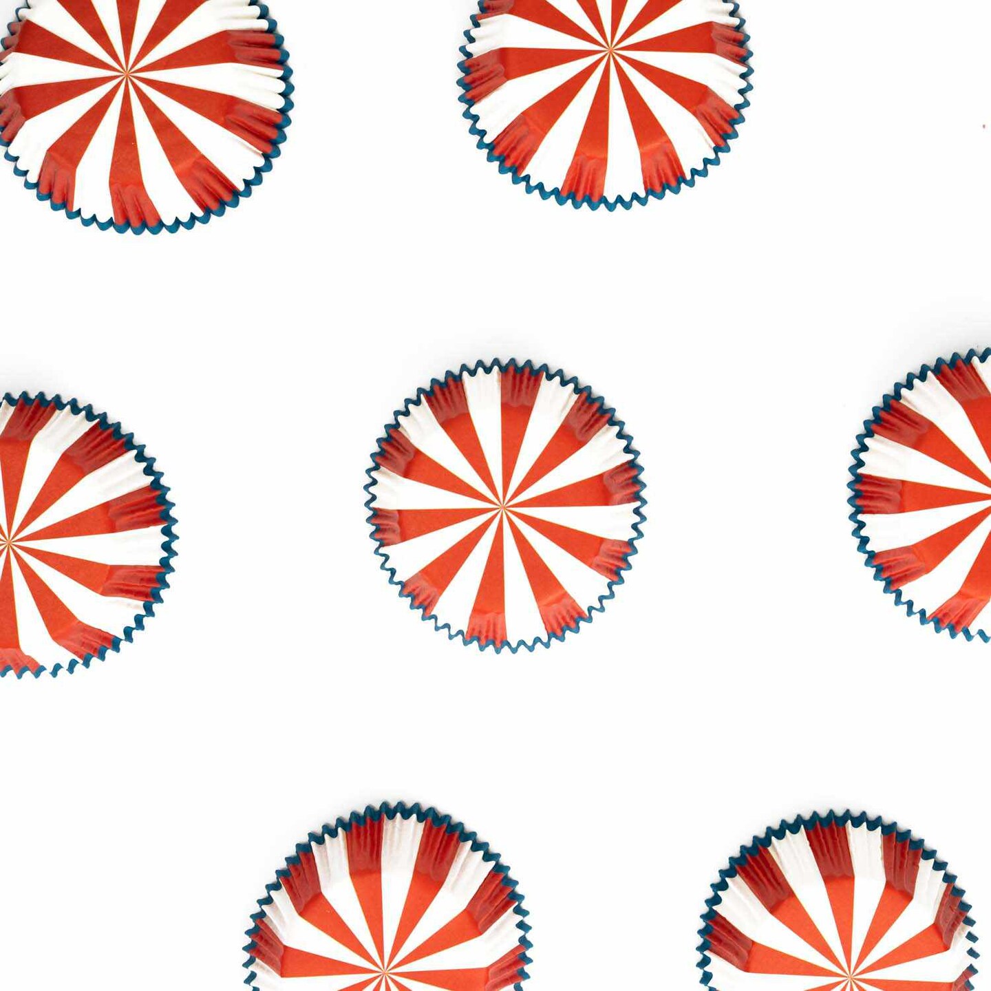 Red, White & Blue Pin Wheel Standard Size Cupcake Wrappers & Liners | 25 PC Set