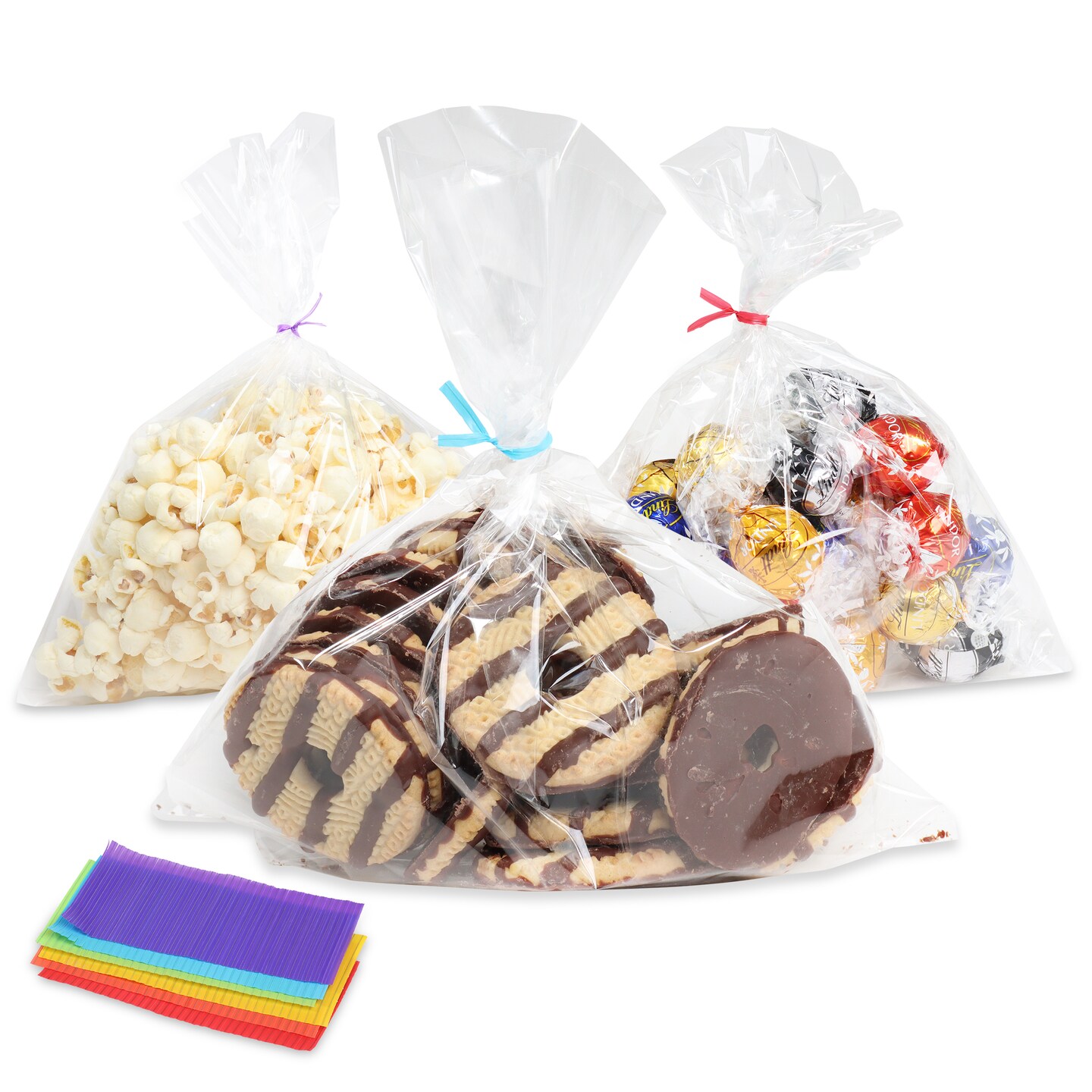 Lot45 Small Clear Treat Bags with Ties Cookie Bags Bakery Bag - 6x9 Inch 200pk