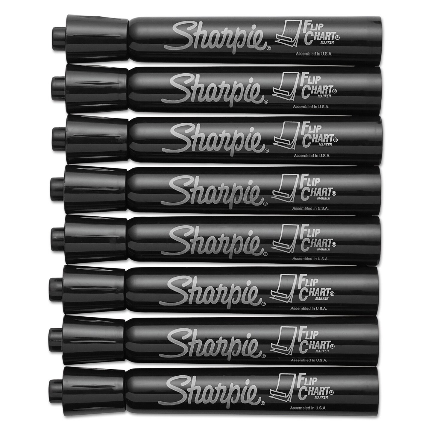 Sharpie Flip ChartMarker, Broad Bullet Tip, Black, 8/Pack