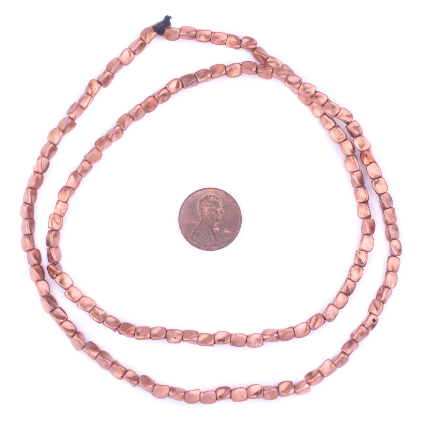 The Bead Chest Copper Twisted Nugget Beads, Full Strand of Quality Metal Spacers for DIY Jewelry Design