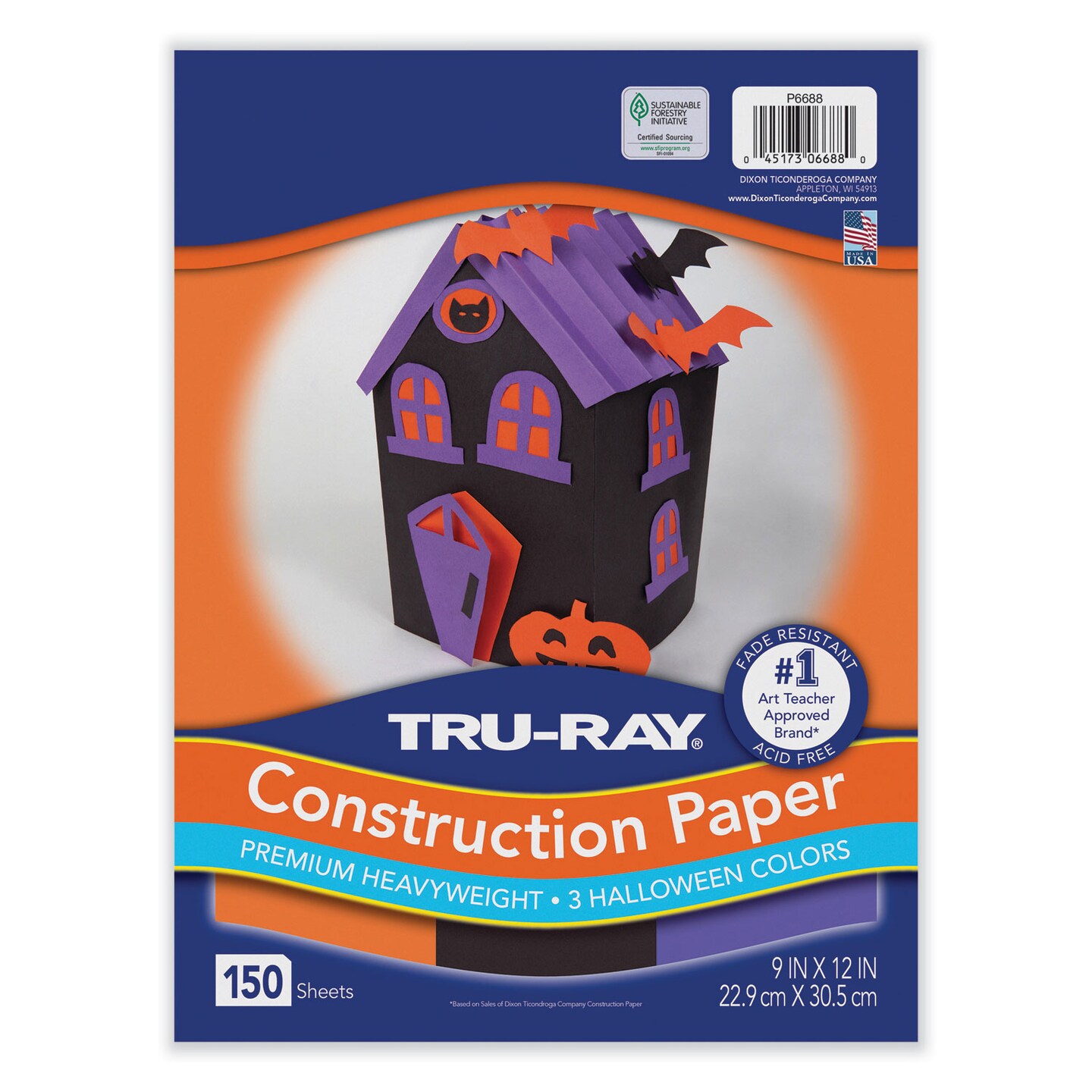 Tru-Ray Construction Paper, 70 lb Text Weight, 9 x 12, Assorted Halloween Colors, 150/Pack Tru-Ray Construction Paper, 70 lb Text Weight, 9 x 12, Assorted Halloween Colors, 150/Pack