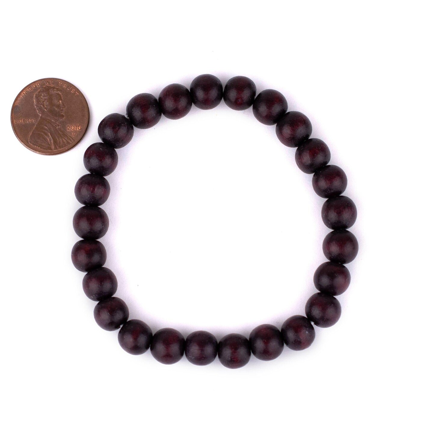 TheBeadChest Wood Stretch Bracelet, Dark Brown - Stackable Beaded Jewelry, Unisex for Men &#x26; Women