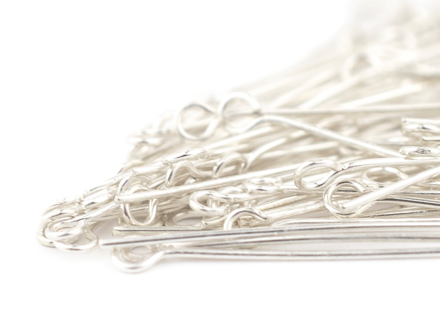 TheBeadChest Silver 21 Gauge 1.5 Inch Eye Pins (Approx 100 pieces)