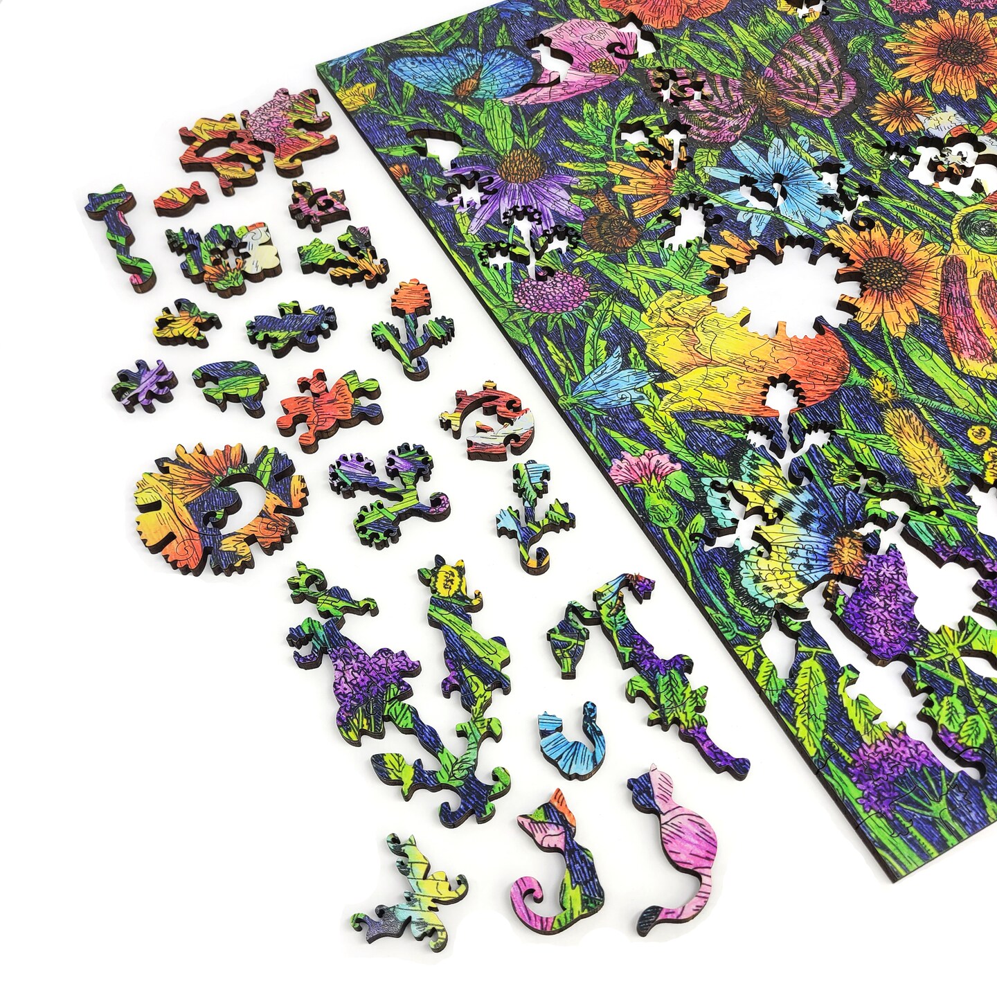 Wooden Jigsaw Puzzles for Adults - Uniquely Shaped Pieces - made