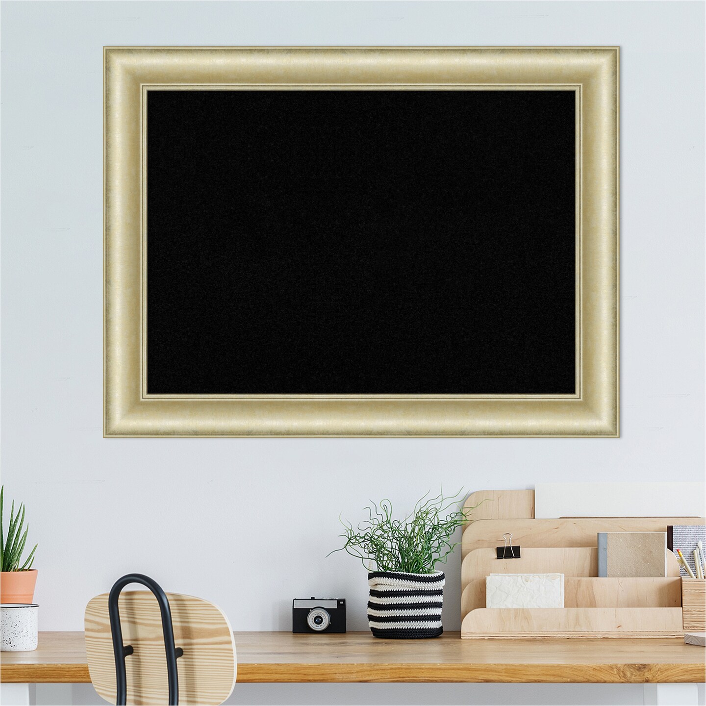 Textured Framed Corkboard, Black Cork
