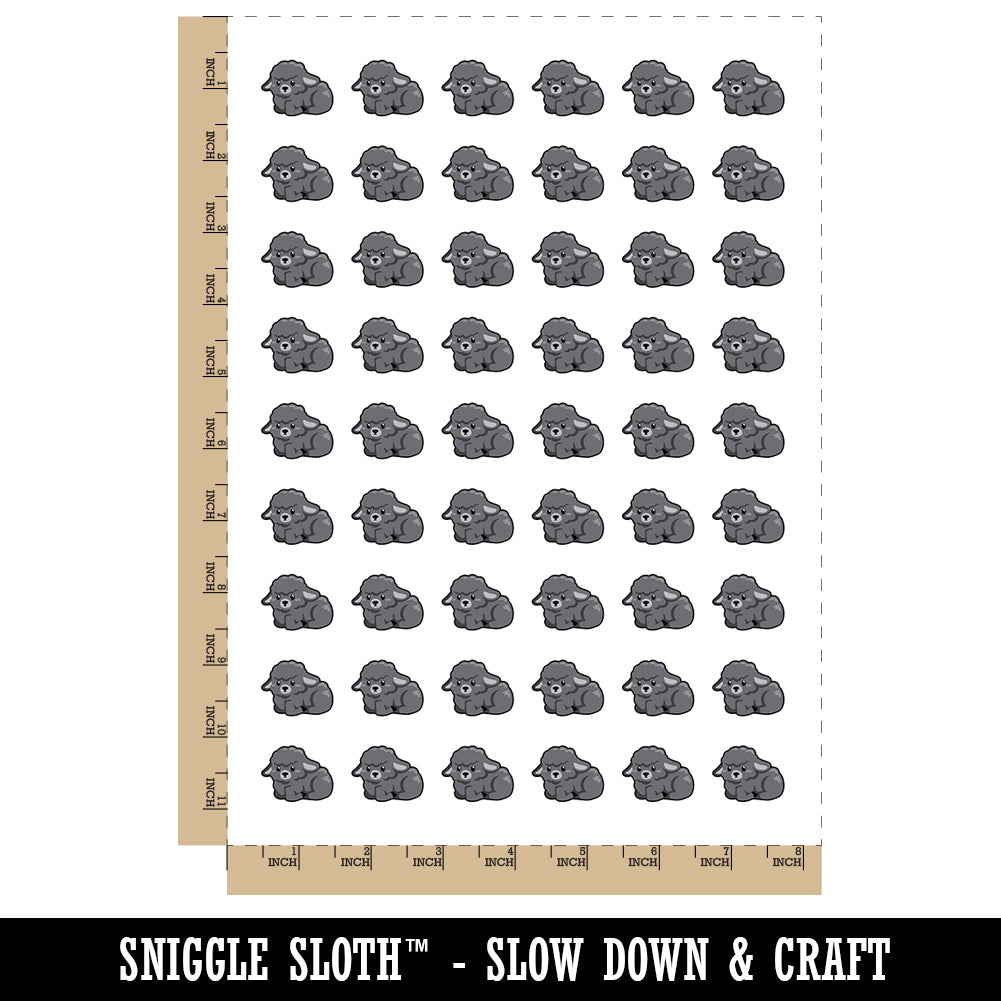 Black Sheep Lamb Baby Sitting Temporary Tattoo Water Resistant Fake Body Art Set Collection (1 Sheet)