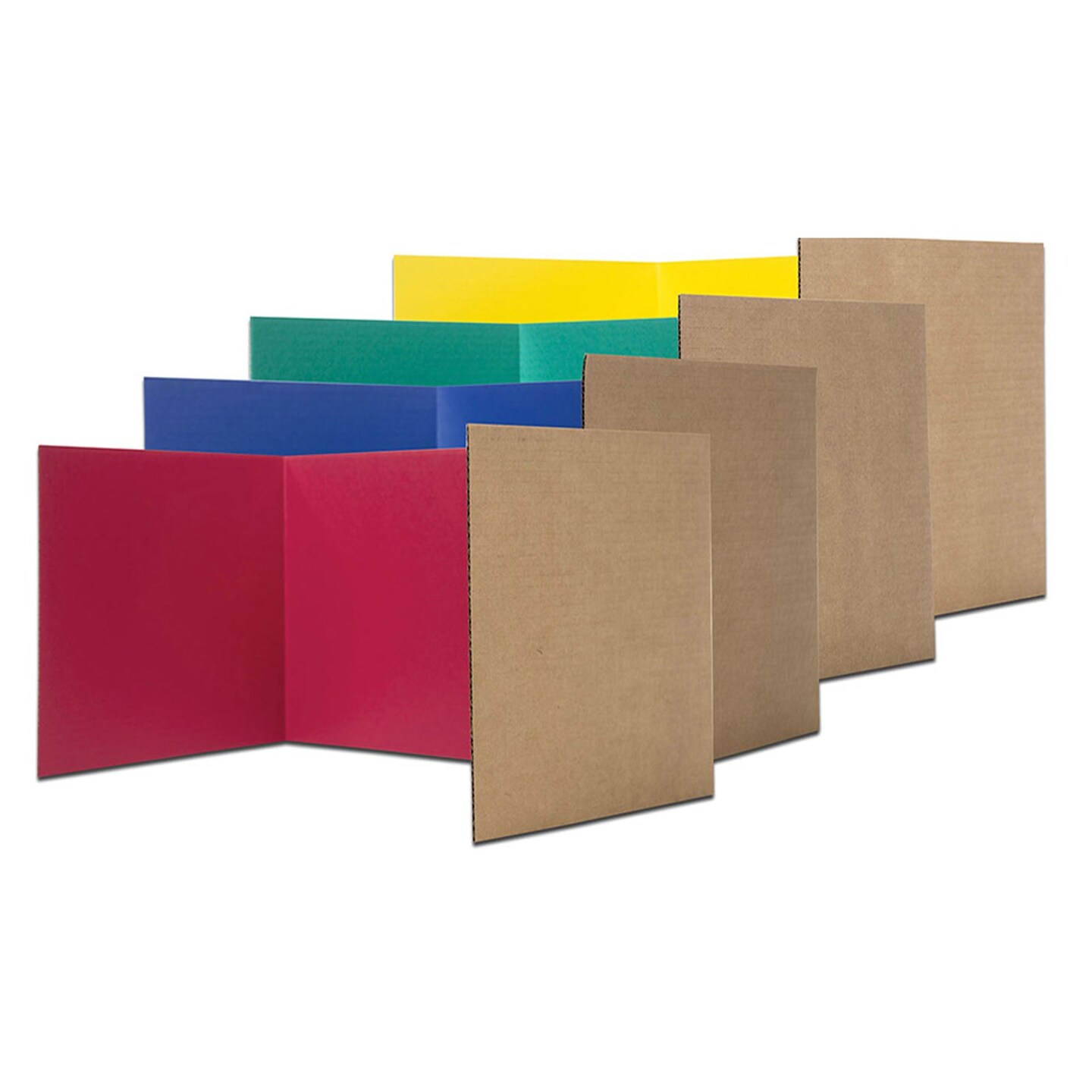 Corrugated Privacy Shield, 18&#x22; x 48&#x22;, Assorted Colors, Pack of 24