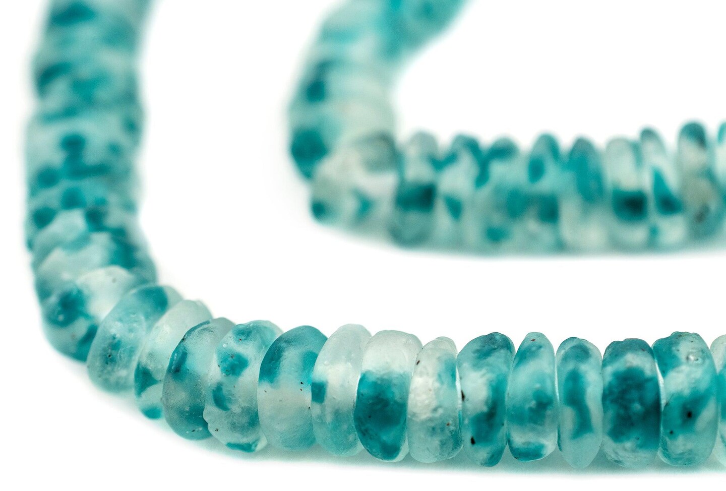 African Disk Recycled Glass Beads - Full Strand of Eco-Friendly ...