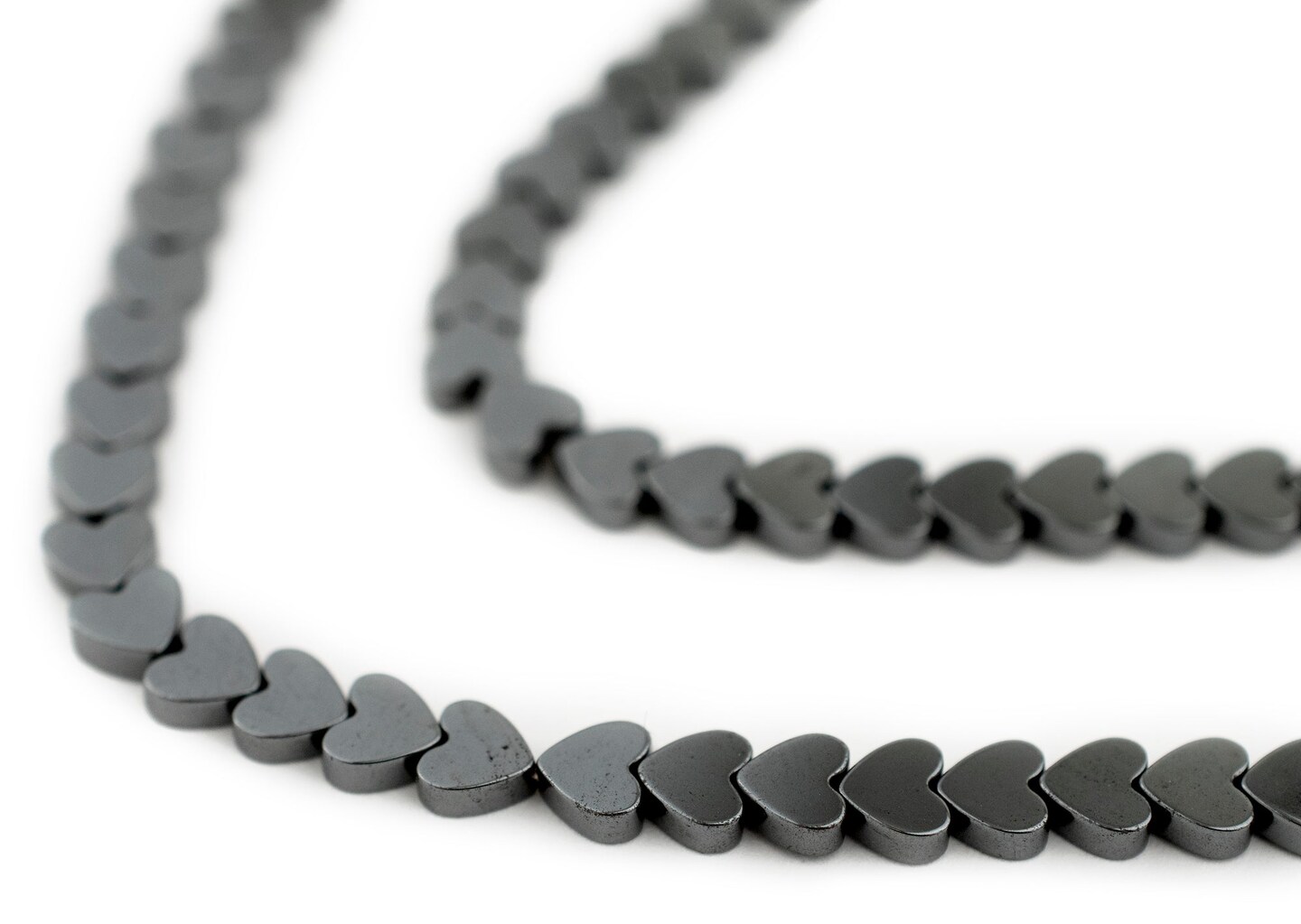 TheBeadChest Heart-Shaped Non-Magnetic Hematite Beads 5mm Grey Unusual Gemstone 16 Inch Strand