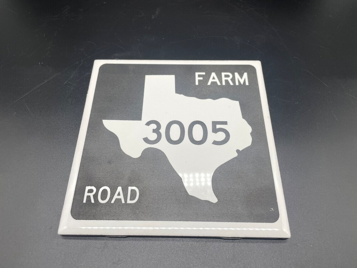 Texas Highway Sign, Texas Farm to Market, Texas Ranch Road, Laser Engraved, Ceramic Tile, Made in Texas, Highway Sign, Travel Highway Sign product 7