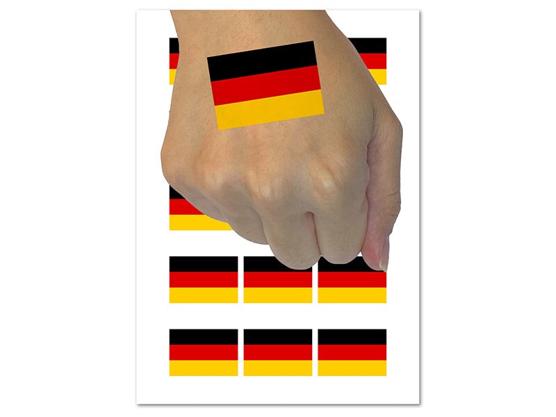 Germany Flag German Temporary Tattoo Water Resistant Fake Body Art Set Collection (1 Sheet)