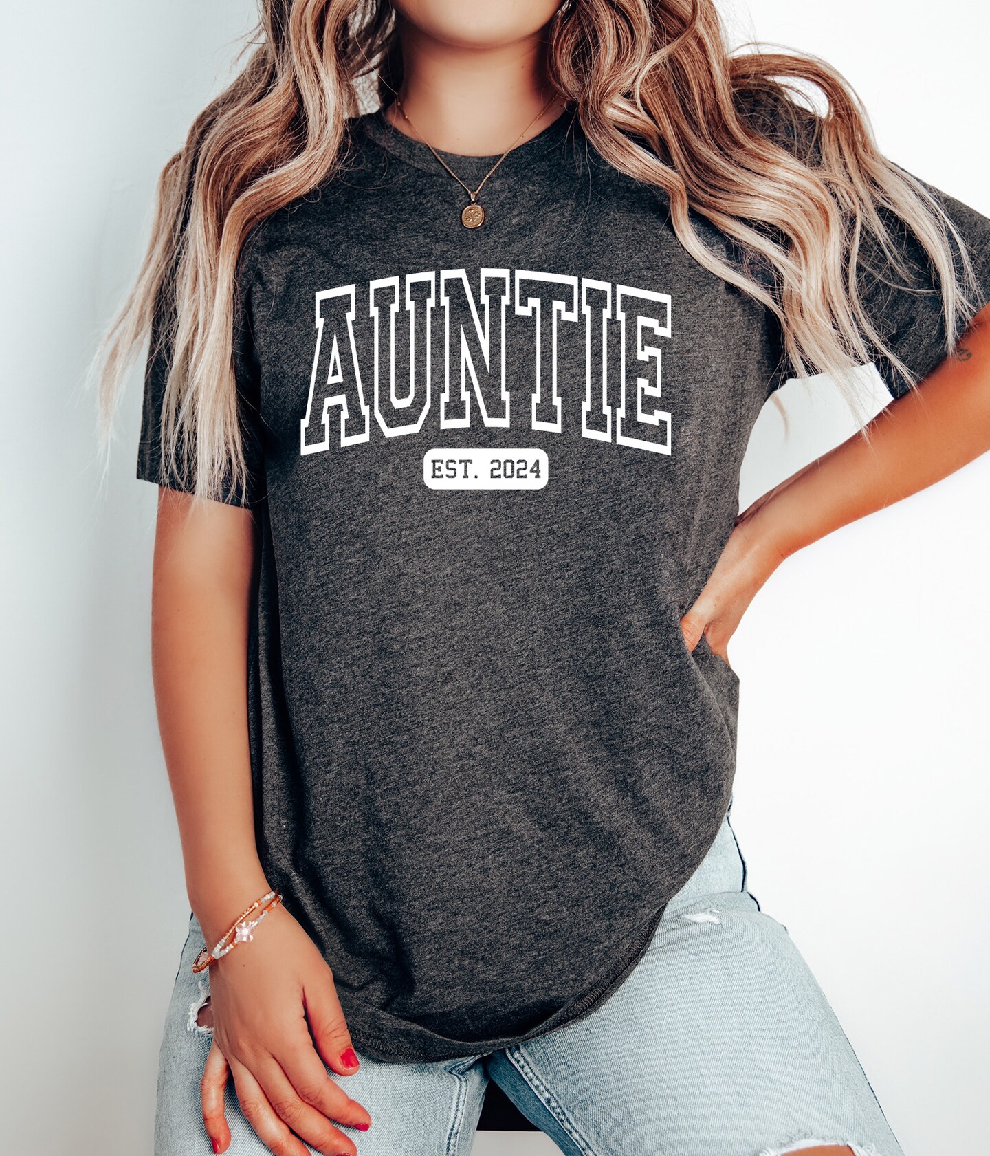 Auntie Shirt With Customized Est Date, Aunt Shirt, Aunt Gift, Favorite ...