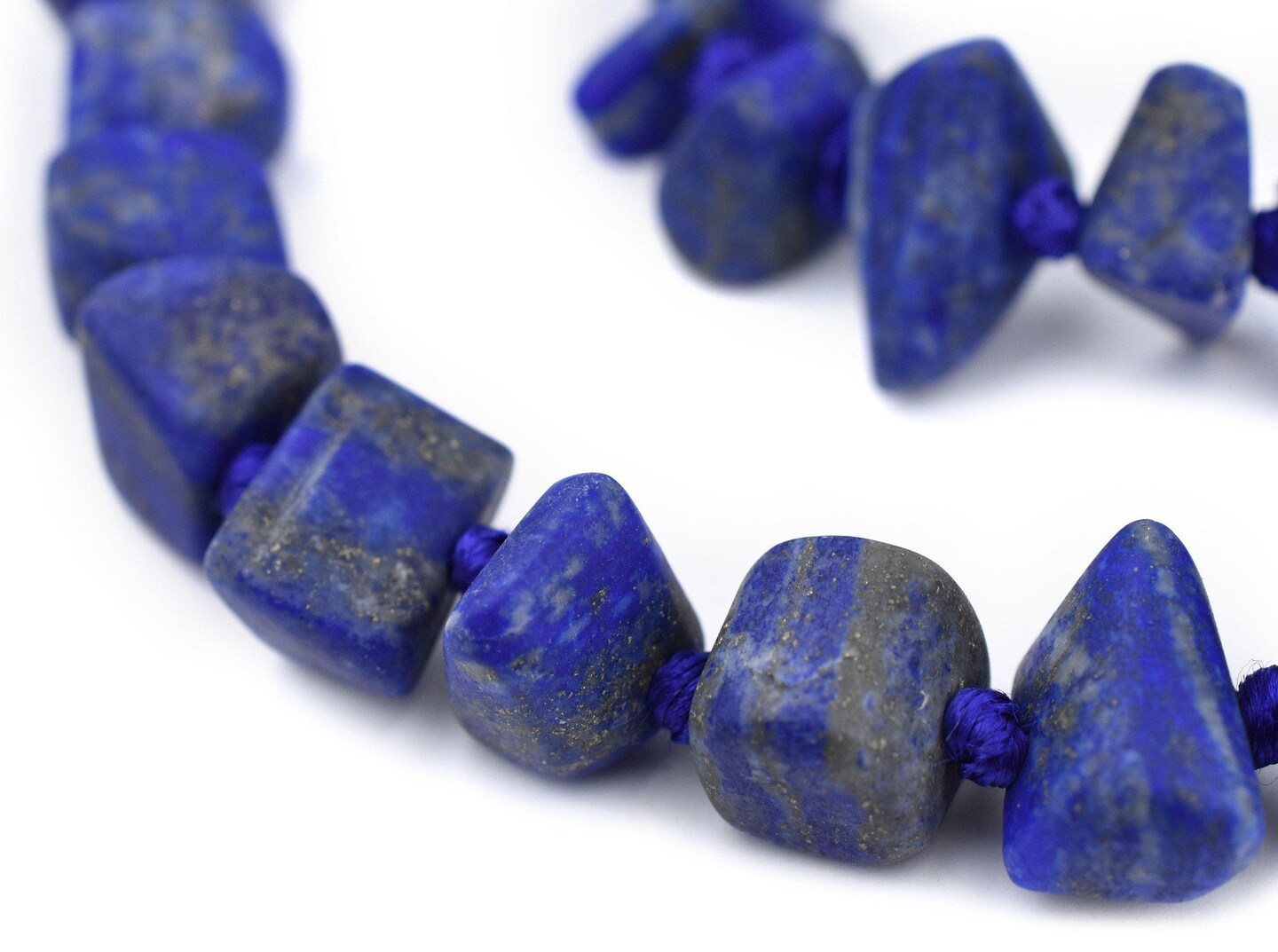 TheBeadChest Chunk Afghani Lapis Lazuli Beads 13mm Afghanistan Blue Unusual Gemstone Large Hole 17 Inch Strand