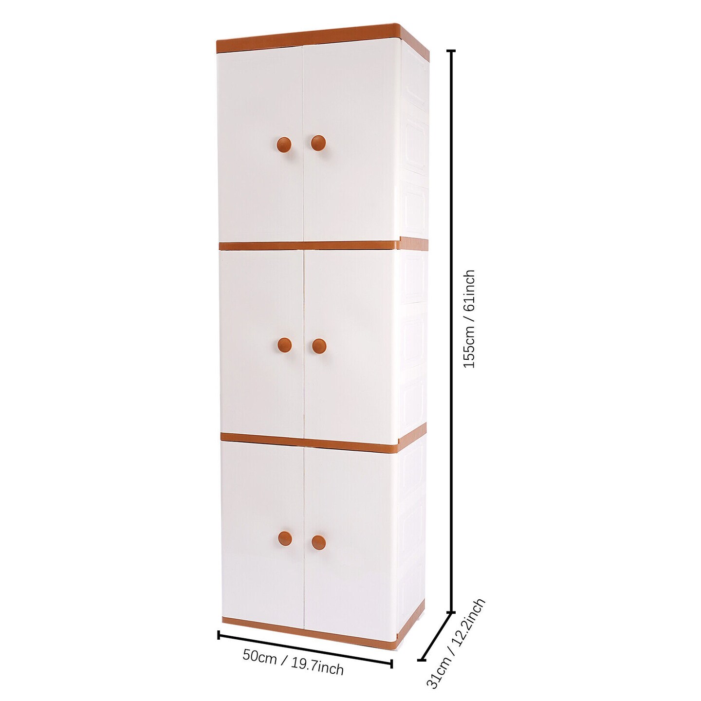 Kitcheniva 6-Door Tall Storage Cabinet rganizer Shelves