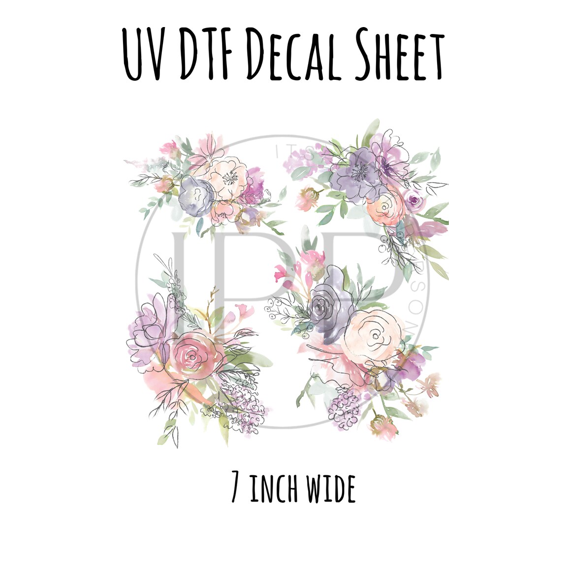 #280- Painted Floral - UV DTF Decal SHEET