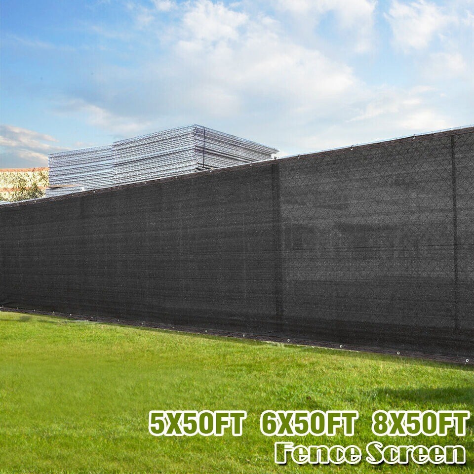 Black 5x 50FT Fence Windscreen Privacy Screen Shade Cover Mesh