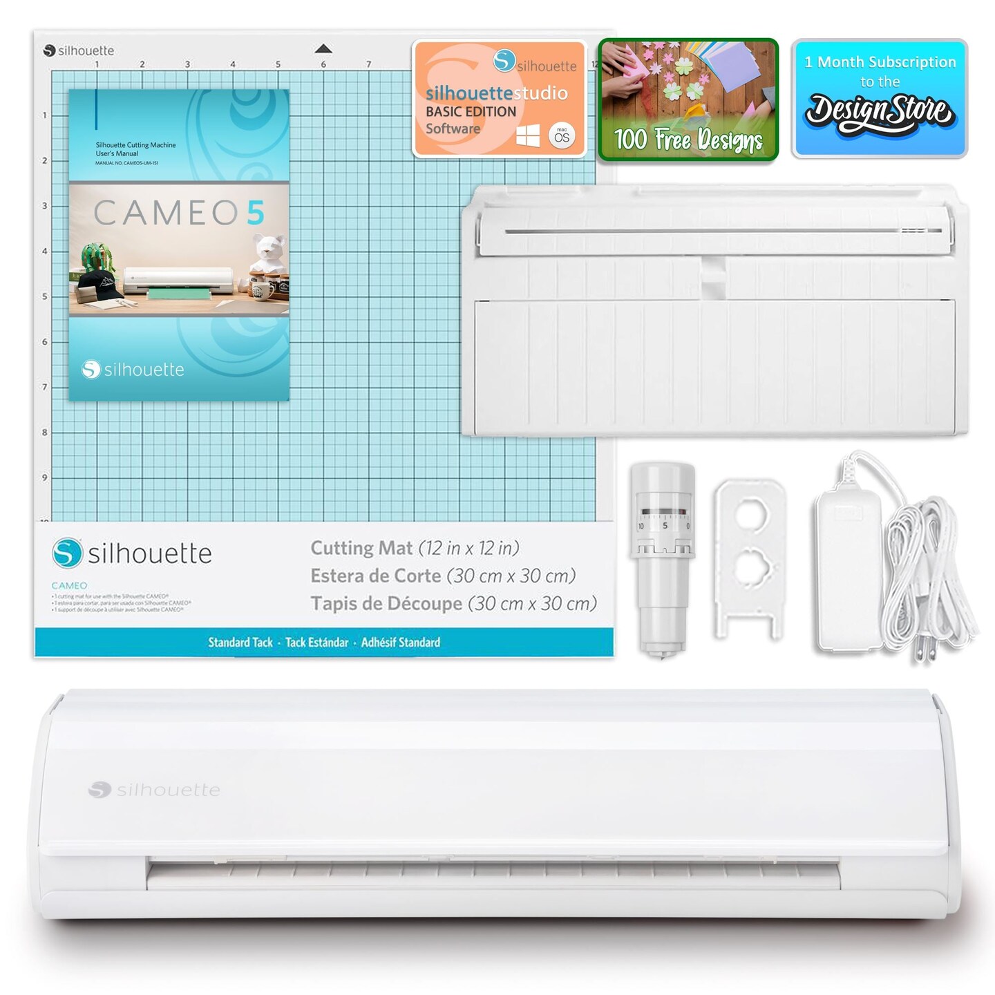 Silhouette White Cameo 5 - 12&#x22; Vinyl Cutter with Roll Feeder