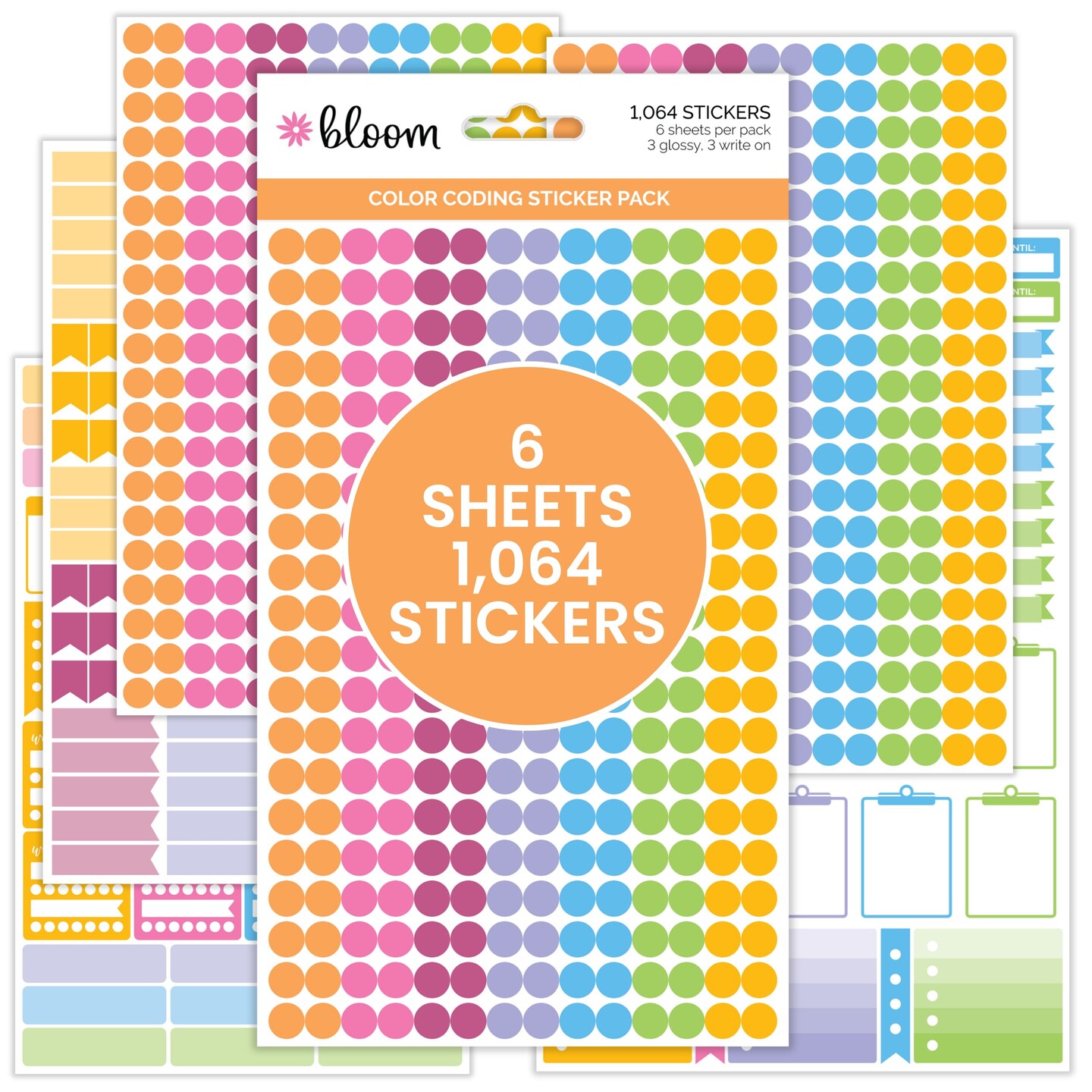 bloom daily planners Sticker Sheets, Color Coding Pack