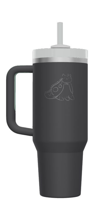 Stanley Cup Tumbler 40 oz with Dragon Cat Custom Engraving
