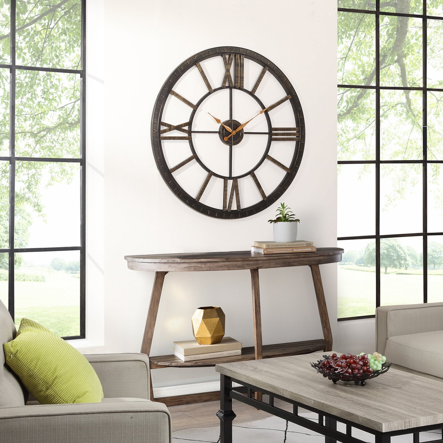 FirsTime &#x26; Co. Bronze Big Time Wall Clock, Modern, Analog, 40 x 2 x 40 in