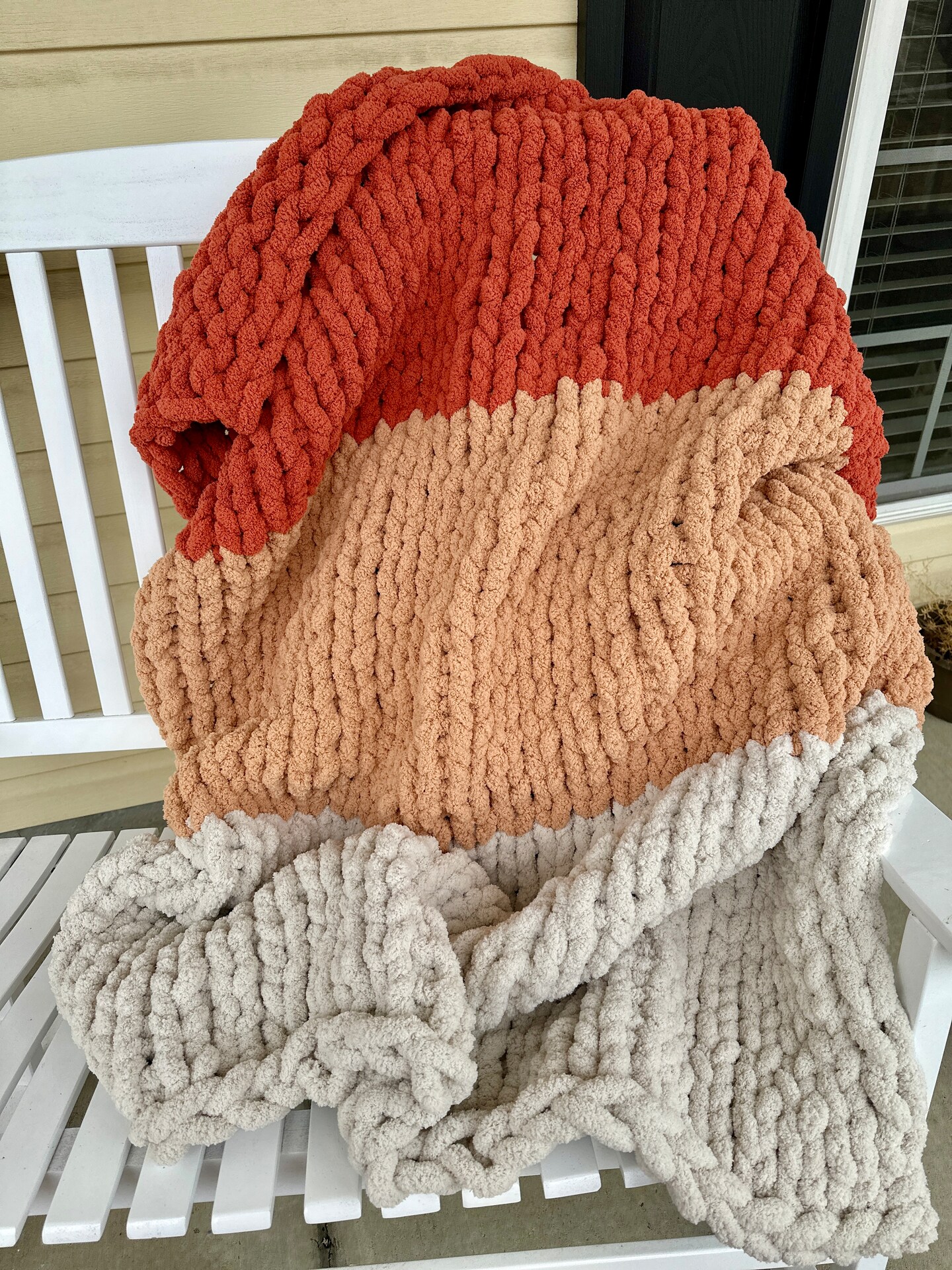 Burnt orange knit blanket sale