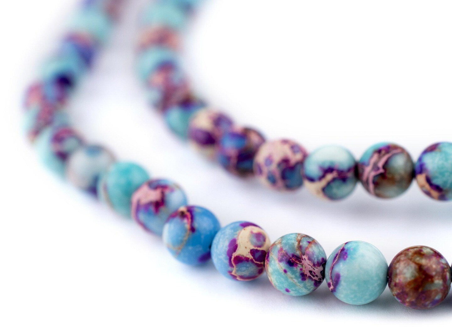 The Bead Chest Galaxy Sea Sediment Jasper Beads (6mm): Organic Gemstone Round Spherical Energy Stone Healing Power Crystal for Jewelry Bracelet Mala Necklace Making