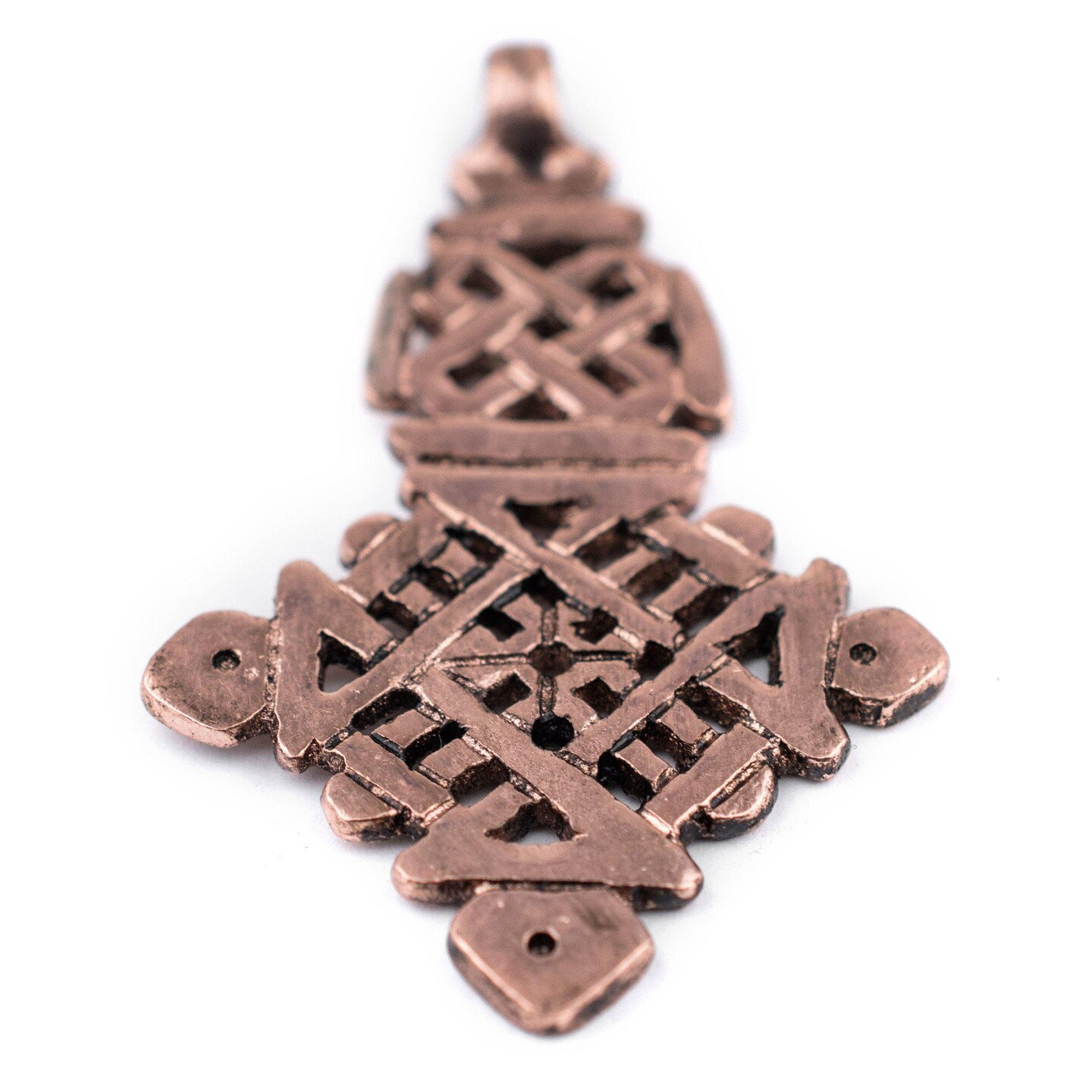 Awash Copper Ethiopian Coptic Cross Pendant (40x65mm): Authentic Ethiopian East African Design for Jewelry & Necklace Making