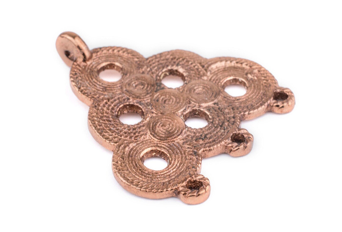 TheBeadChest Copper Baule Beehive Connector Pendant (54x47mm): African Tribal Metal Pendant for DIY Jewelry and Necklace
