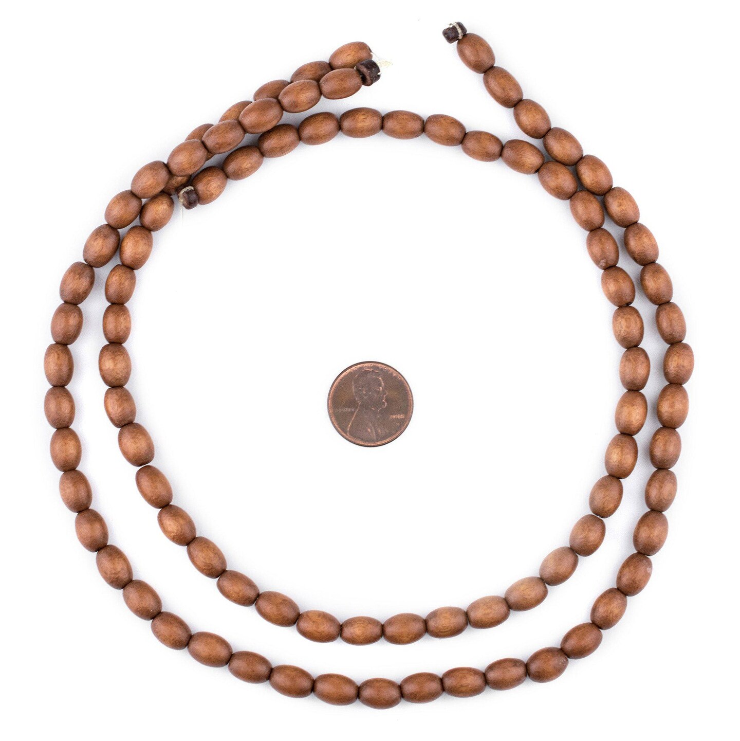 The Bead Chest Light Brown Oval Natural Wood Beads (9x6mm): Organic Eco-Friendly Wooden Bead Strand for DIY Jewelry, Crafts, Necklace and Bracelet Making