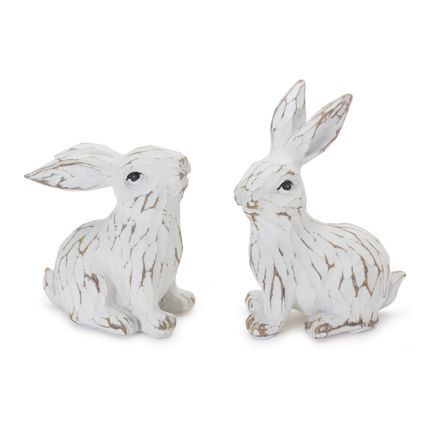 Melrose Adorable Small Bunny Figurines - 3.75&#x22; - White and Brown - Set of 6