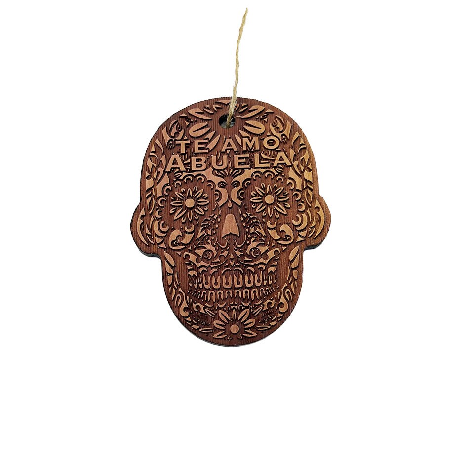 Te Amo Abuela Sugar Skull - Cedar Ornament Te Amo Abuela Sugar Skull - Cedar Ornament