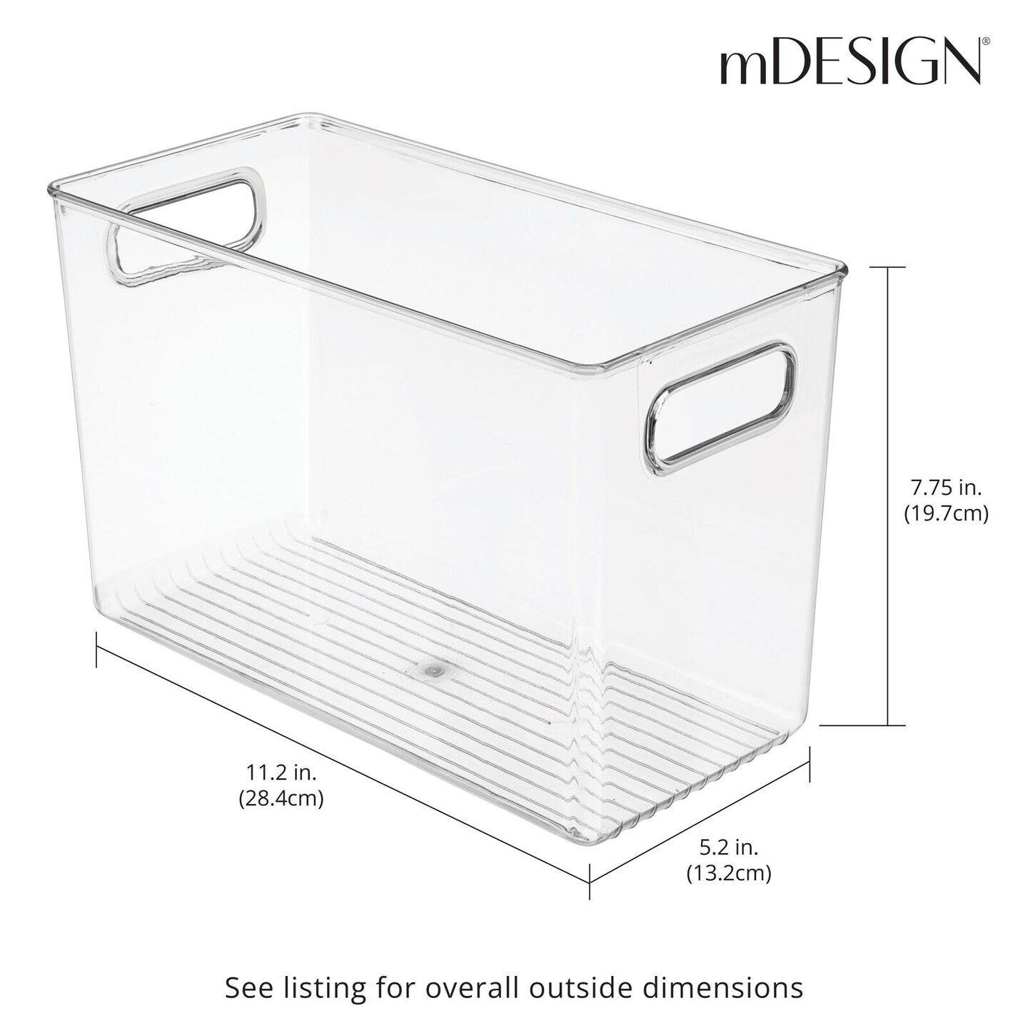mDesign Plastic Bathroom Vanity Storage Organizer Bin with Handles
