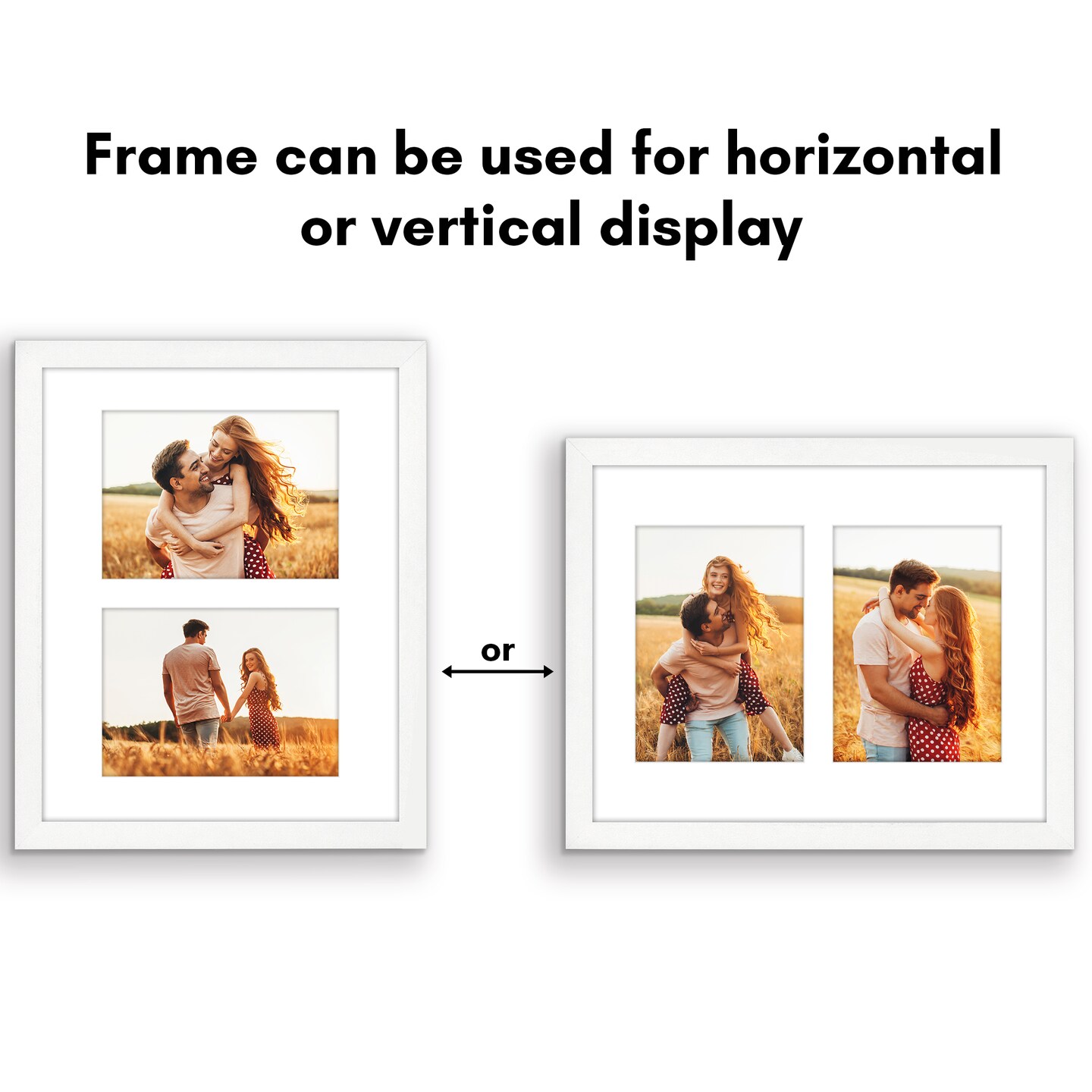 Americanflat 11x14 Collage Picture Frame - Displays Two 5x7 Photos at Once - Family Photo Collage Frame - Shatter Resistant Glass - Hanging Hardware for Horizontal or Vertical Display