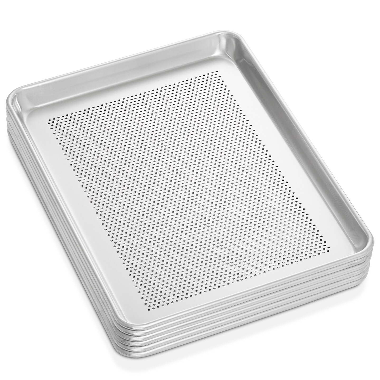GRIDMANN Commercial Grade Aluminium Cookie Sheet Baking Tray - 6 Pans