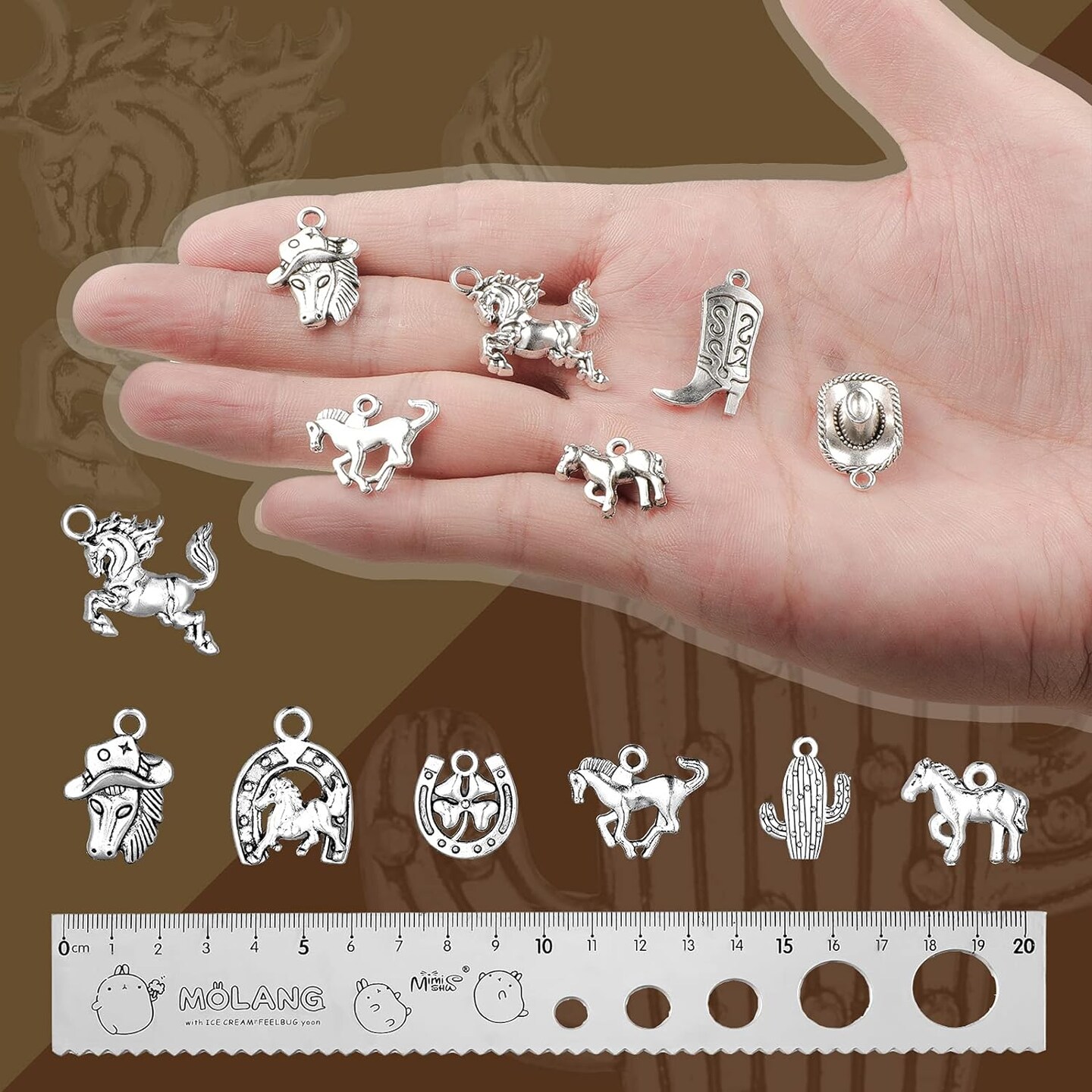 78 Pieces Western Cowboy Charms for Jewelry Making Western Horse Charms Cowboy Boot Charms Antique Silver Alloy Pendants Charms for Bracelet Earrings Necklace Jewelry Making