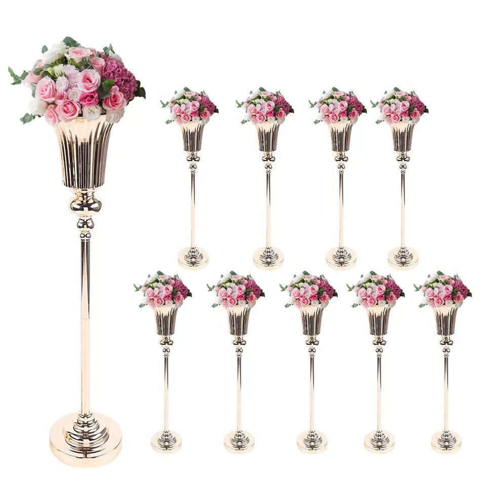 2-Pieces Metal Trumpet Vases for Wedding Centerpieces