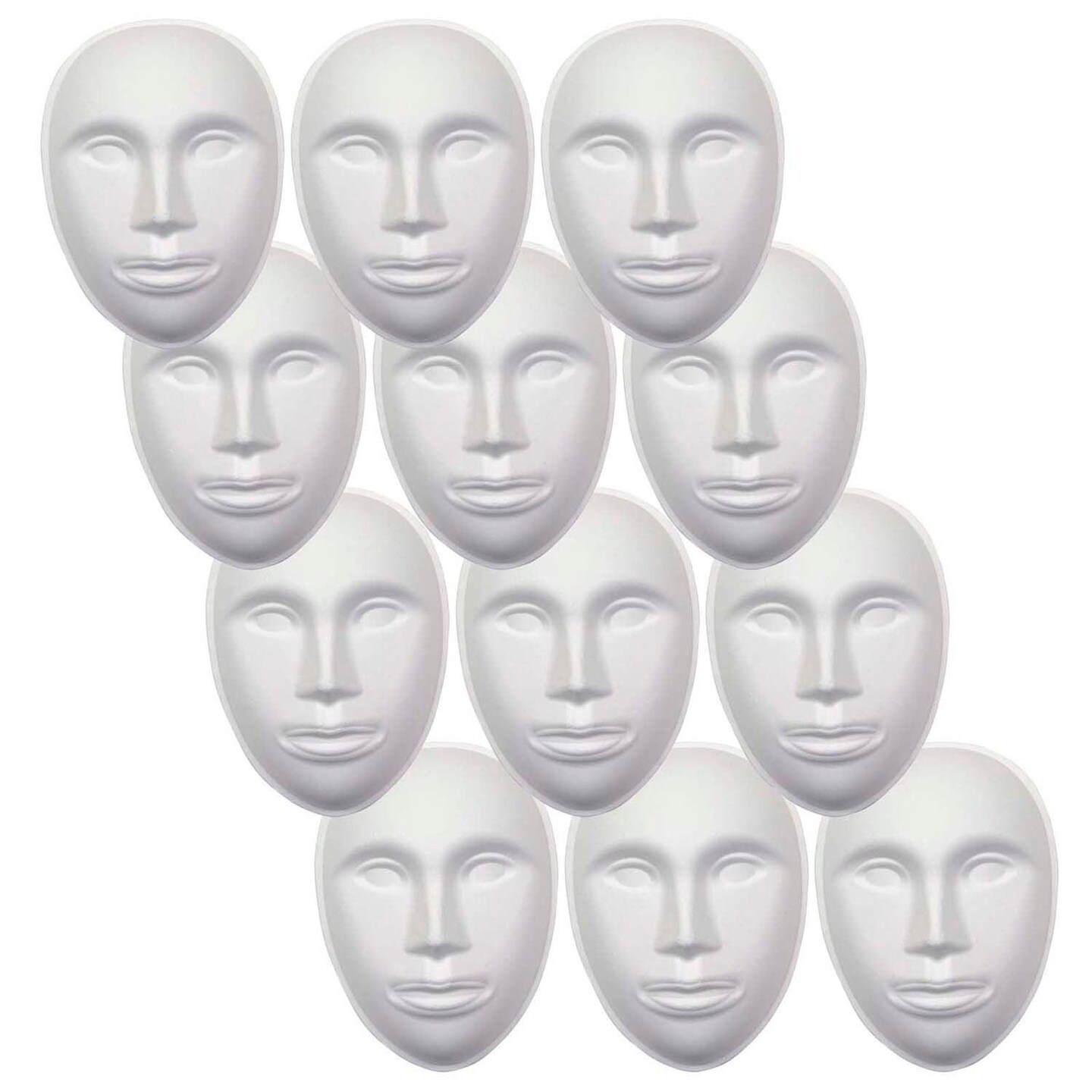 Paperboard Mask, Face, 8&#x22; x 5-3/4&#x22;, Pack of 12