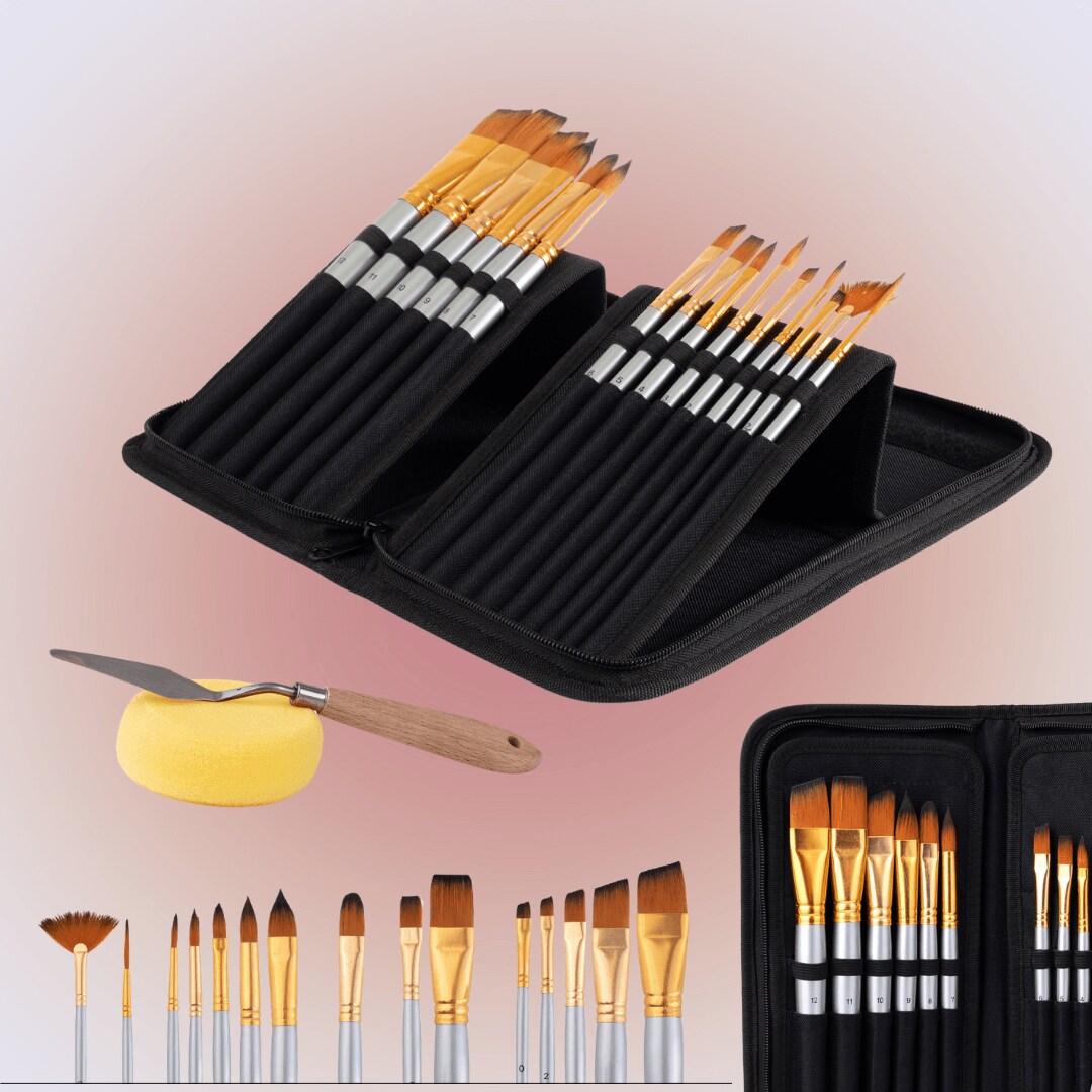 16 Pieces Premium Artist Paint Brush Set - Mothers Day Gift