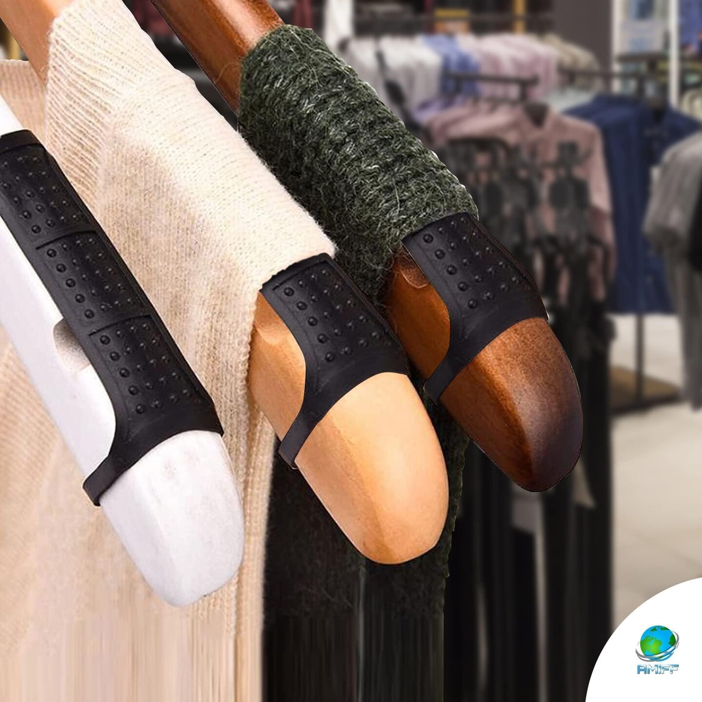 200 Pack of PGrab NonSlip Hanger Grips 3.74 x 0.45 Hanger for Clothing Strips Black Silicone Grips for Wooden and Plastic Hangers Stores and Home Storage and Organization