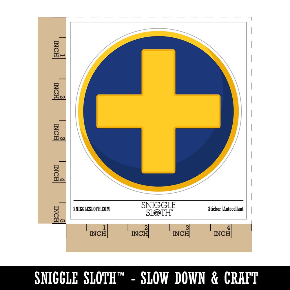 Plus Sign Solid Waterproof Vinyl Phone Tablet Laptop Water Bottle Sticker Set - 5 Pack