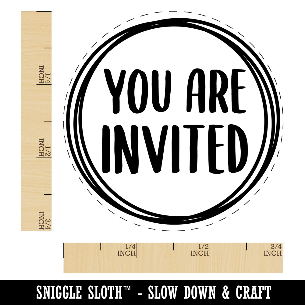 You Are Invited Circles Self-Inking Rubber Stamp Ink Stamper for Stamping Crafting Planners