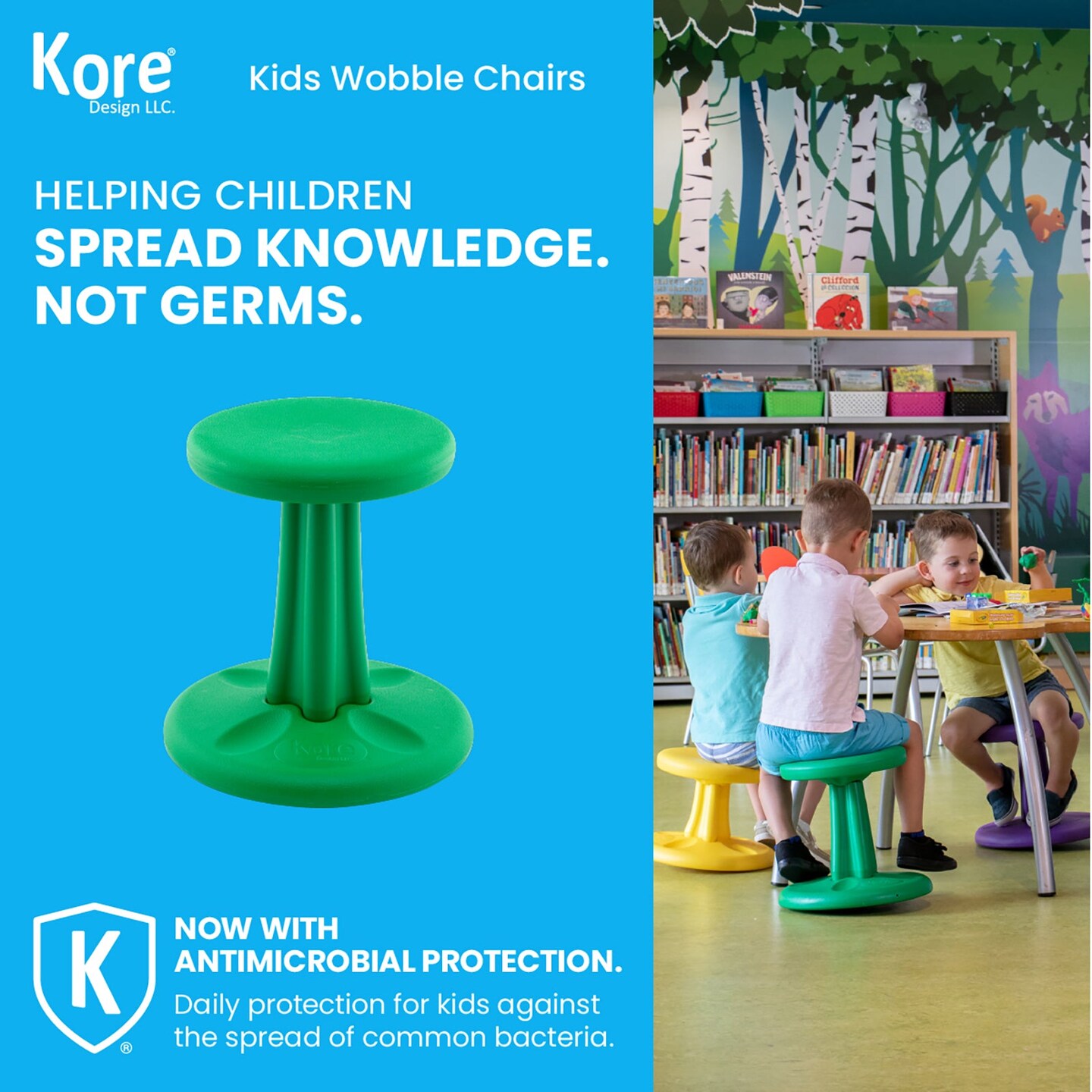 Kids Wobble Chair 14&#x22; Green