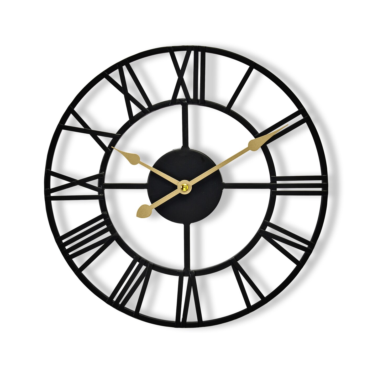 Sorbus 16&#x22; Oversized Black Metal Decorative Analog Round Wall Clock - Beautifully decorate any wall space in the household