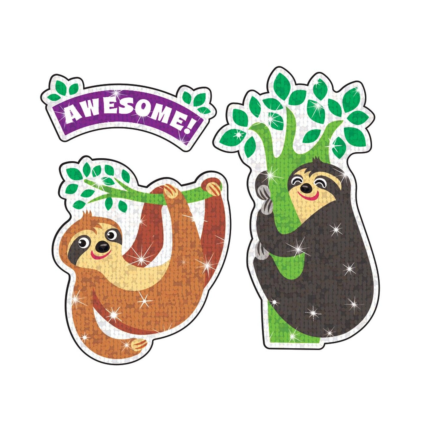 Thoughtful Sloths Sparkle Stickers&#xAE;, 32 Per Pack, 6 Packs