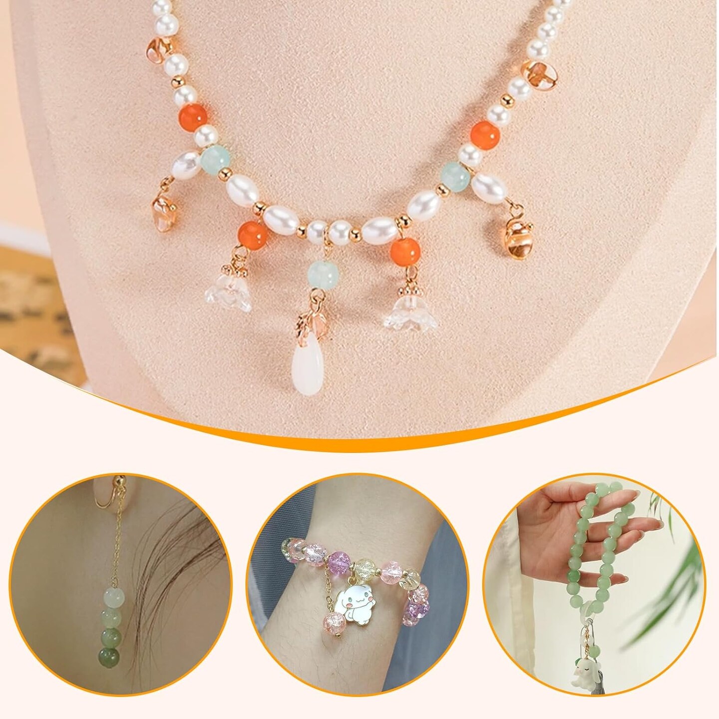 1400pcs 30 Color Glass Beads for Jewelry Making, 8mm Round Crystal Glass Bracelets Making Kit Suitable for Beginner Bracelet Making