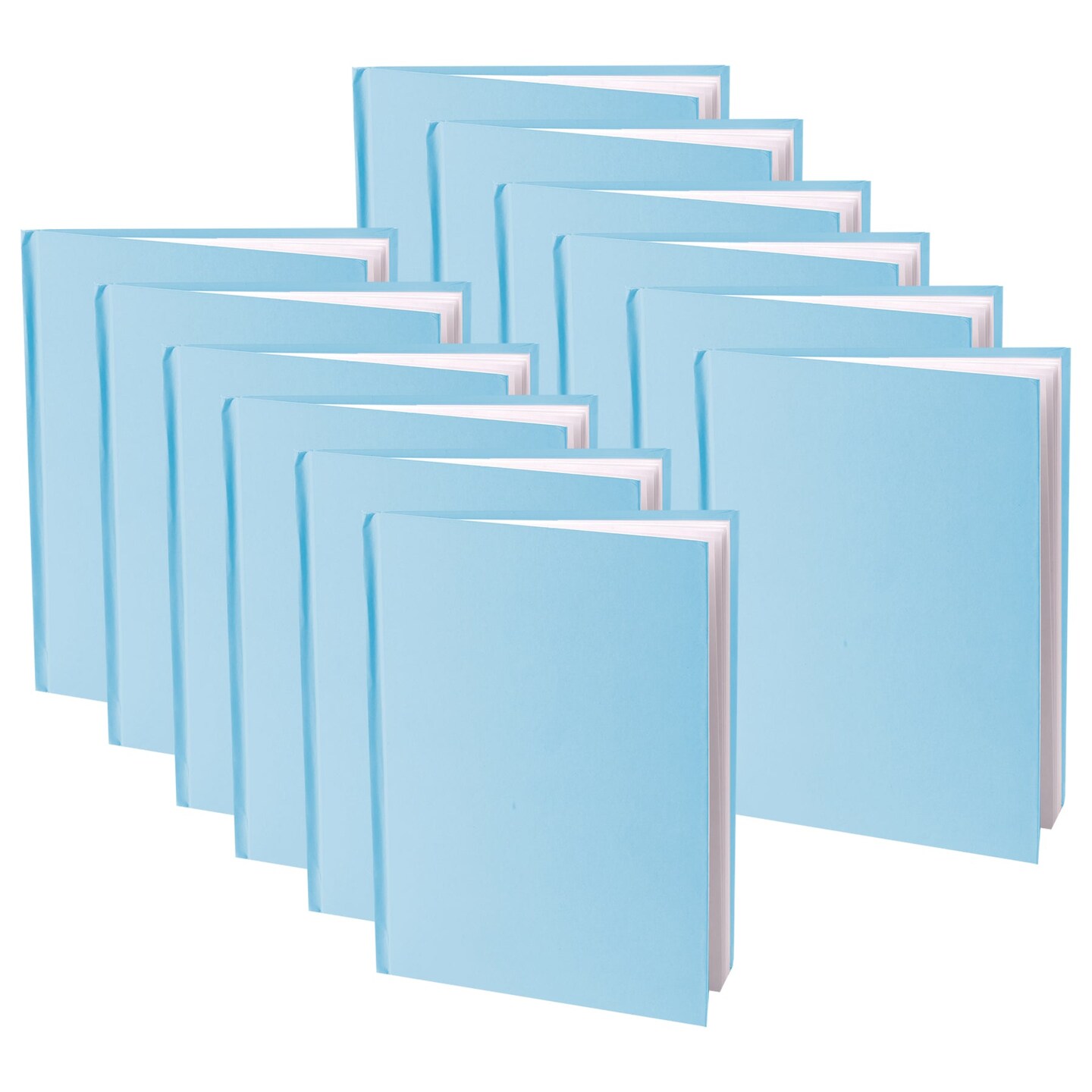 Blue Hardcover Blank Book, White Pages, 8&#x22;H x 6&#x22;W Portrait, 14 Sheets/28 Pages, Pack of 12