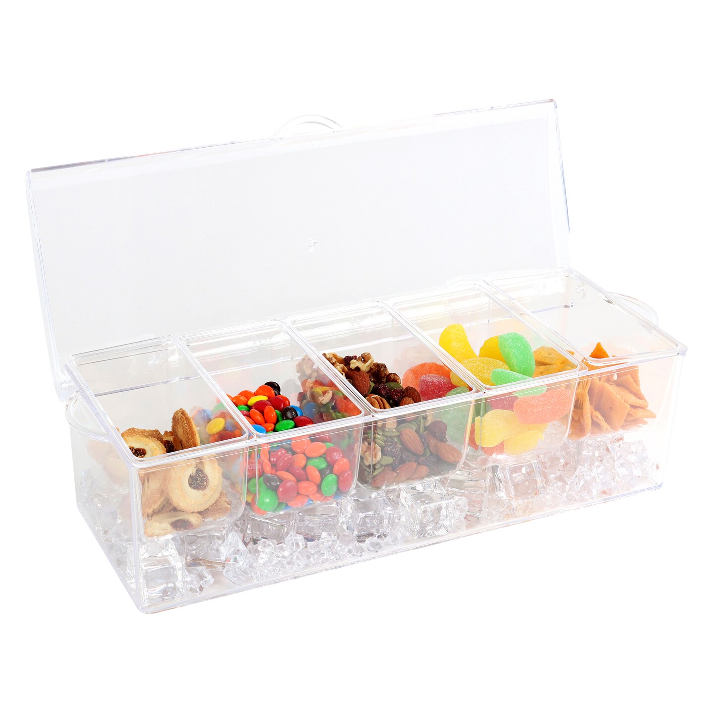 7Penn | Garnish Tray Condiment Tray with Ice Chamber Lid Condiment Containers