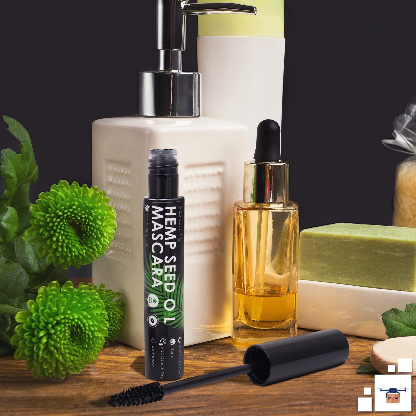 Black Vegan Mascara Cruelty Free Waterproof 0.25 Oz Hemp Oil Natural Mascara Longer Lashes 0.25 Oz Black Mascara with Vitamin E Waterproof Eye Mascara Vegan Cruelty Free Makeup.