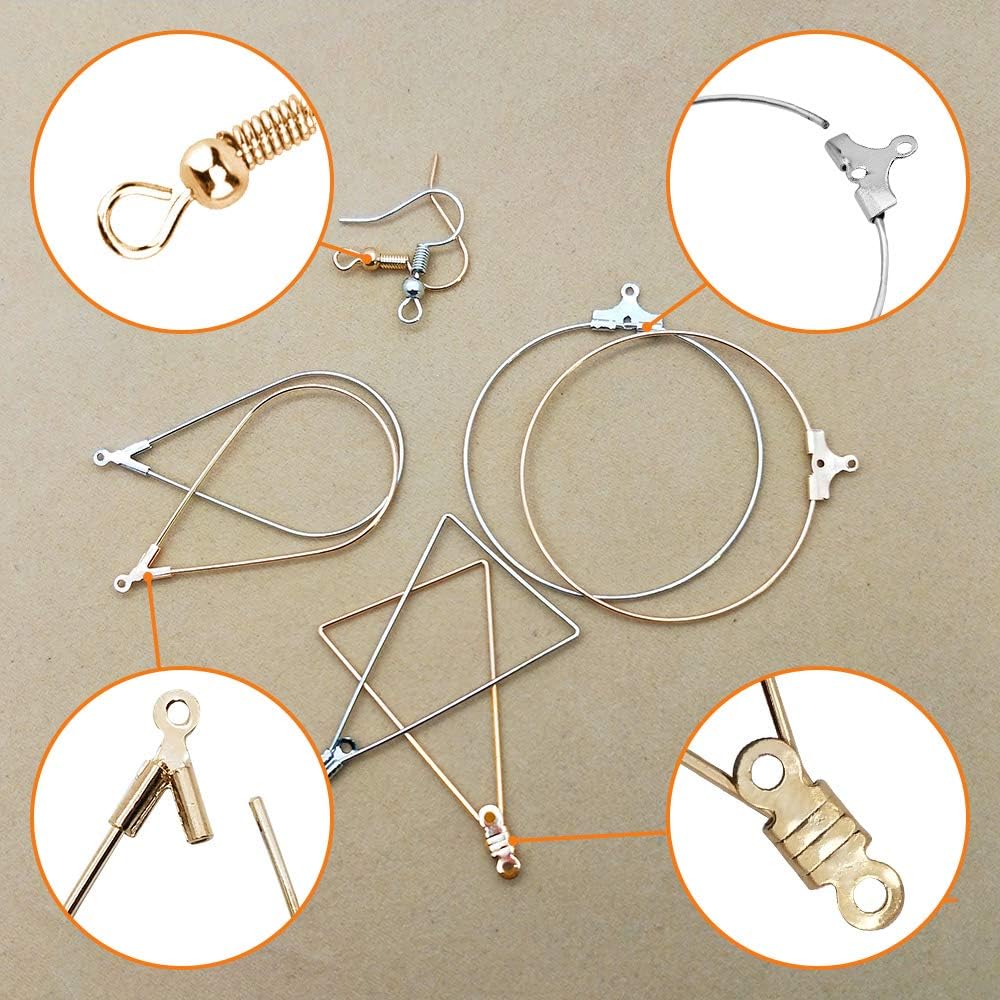 96Pcs Earrings Beading Hoop Set for Jewelry Making,Earring Finding Triangle Teardrop Round Beading Hoop Earrings Bulk with 200Pcs Earring Hooks Hoops Wires for DIY Craft Earring Jewelry Making Earring
