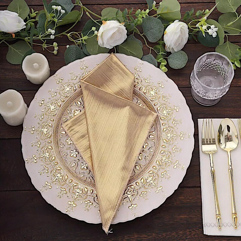 BLUSH 5 Polyester 20&#x22; x 20&#x22; Dinner Table NAPKINS Sequin Dots